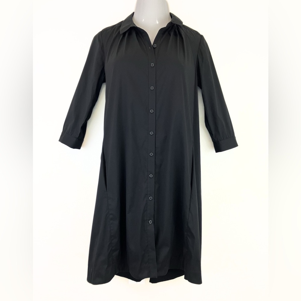 Lafayette 148 New York Stretch Poplin Shirtdress